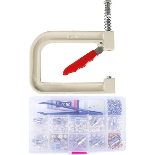 1 Piece Portable Manual Beading Machine Tool Round Pearl Fixing Instrument Sewing Bead Attach Machine For Garments Clothes Decor