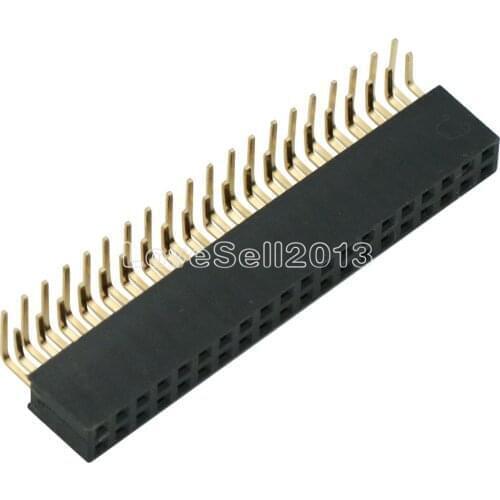 10PCS 2X20Pin 40Pin Double Row Female Right Angle Header Socket Pin Strip 2.54mm