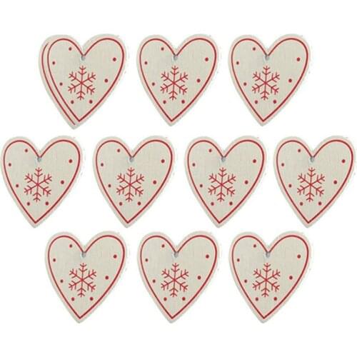 10PCS Crafts Creative Wooden Gifts Interior Decorations For Christmas DIY Party Accessories Christmas Decorations For New Year