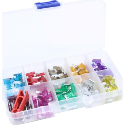 100 Pcs Auto Boot Mini Fuse Set 3A 5A 7.5A 10A 15A 20A 25A 30A 35A