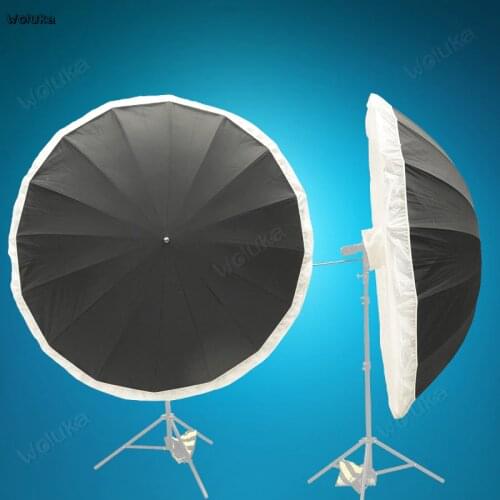 180cm black and silver reflective umbrella added with Large Diffuser Cover light box Studio Lighting NO00DG T07 X