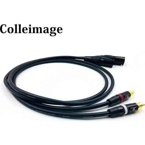 Colleimage Pair Hifi RCA Male to Dual XLR Male Audio Cable High performance 3 Pin XLR Connectors RCA Male Cable