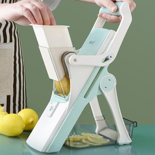 5 in 1 Practical Vegetable Cutter Multifunctional Slicer Fruit Shredder Carrot Grater Cook Tools with Cleaning Brush