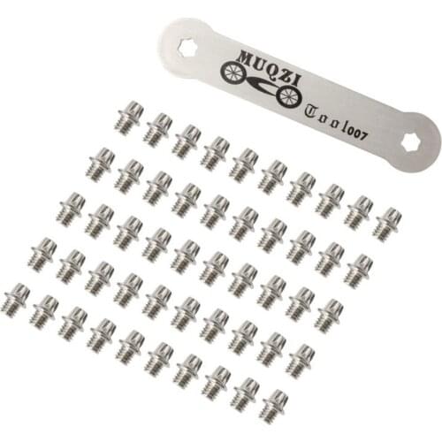 50Pcs Road Bike Mountain Bike Folding Bicycle Pedal Non-slip Stop Slip Nail Plum-shaped Steel Screw Accessories