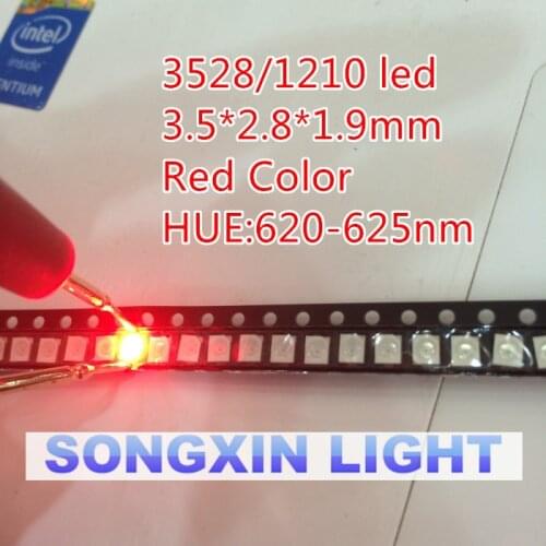 500pcs 3528/1210 Red Smd Plcc-2 Ultra Bright Light-emitting Diodes Led 2015 Surface Mount New Arrival XIASONGXIN LIGHT led Lamp