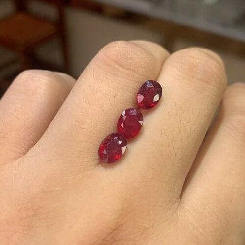 6*8mm Natural Ruby Loose Gemstone for Jewelry DIY 100% Real Natural Africa Ruby Loose Stone Jewelry DIY