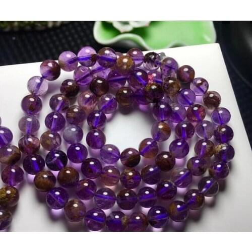 FREE SHIPPING Natural Super 6mm Seven Melody Stone Beads Bracelet 5mm AAA 3rows fine jewelry