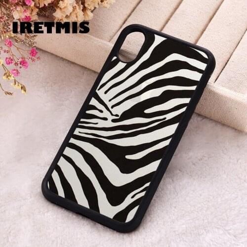 Iretmis 5 5S SE 2020 Phone Cover Case for iPhone 6 6S 7 8 Plus X Xs XR 11 12 Mini Pro Max Rubber Silicone Zebra Stripe