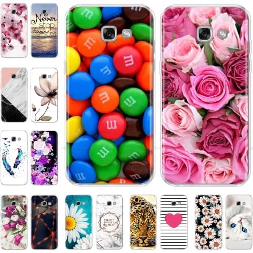 Flower Cover Cases For Samsung Galaxy A3 2017 A320 A320F Soft Silicone TPU Phone Case For Samsung A3 A 3 2017 Back Cover