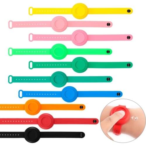 Hand Sanitizer Wristband Dispenser Silicone Refillable Wearable Sanitizing Gel or Lotion Bracelet for Adults Teens Kids