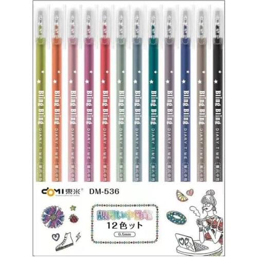 12Pcs/lot 0.5mm White Ink Color Photo Album Gel Pen Stationery Office Learning Cute Scrapbooking Pen Unisex Pen Gift for