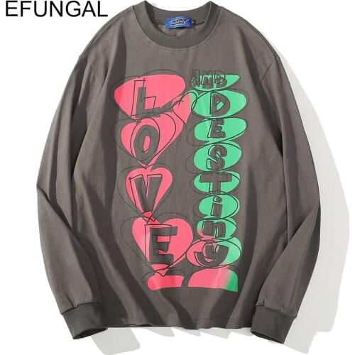 Hip Hop Tshirts Fashion Streetwear Men T-shirt Letter Print Harajuku Tops Casual Long Sleeve Basic Tees Winter Cartoon Tshirts