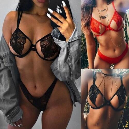 Large Size Bra Set Push Up Seamless Embroidery Lace Sexy Lingerie Plus Size Women Transparent Underwear Set Quality Upgrade