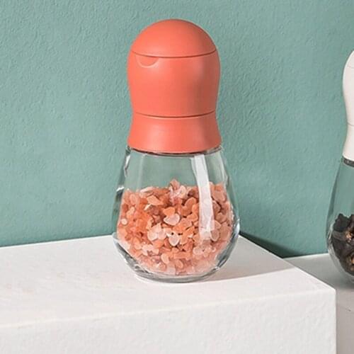 Seasoning Grinder Kitchen Solid Creative Manual Glass Bowling Shape Grinding Machins for Pepper Coffee Beans Dried Chili