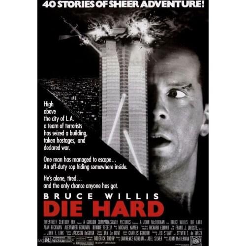 Lot style Choose Die Hard Bruce Willis Vintage Movie Film Print Silk Poster for Your Home Wall Decor 24x36inch