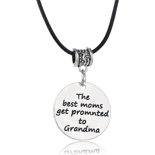 Best Moms Grandma Necklace Leather Rope Chain Pendant Family Mommy Mama Mother Nana Women Jewelry Collier Party