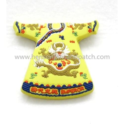 China Wholesale Custom 3D PVC Refrigerator magnet , 2D Embossed Garment Soft PVC Rubber Refrigerator Magnet