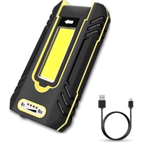 Powerful COB LED Flashlight Torch 3000mAh USB Rechargeable Work Light Inspection Lamp Camping Tent Lantern Power Bank