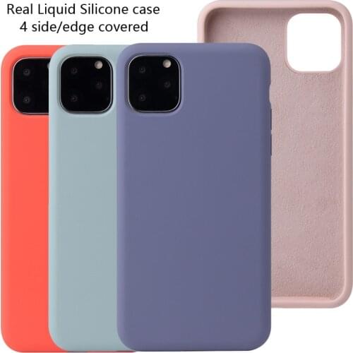 Real genuine Liquid Silicone Case For iPhone 11 Pro Max Soft Gel Rubber Protector Shell iPhone11
