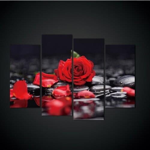 4pcs 5d diy diamond Red rose full square drill diamond embroidery rhinestones painting kit triptych painting H393