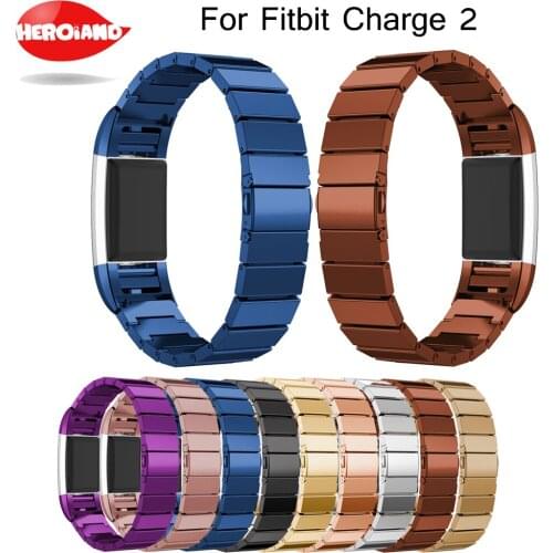 New Stainless Steel Watch Band Wrist strap &Link Bracelet matel watch Band for Fitbit Charge 2 band men woman Adjustable Closure