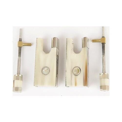 Wholesale 5 Sets High Quality New 4/4 Violin White Ox Horn Frog Nickel Silver Parts Double Pairs eye