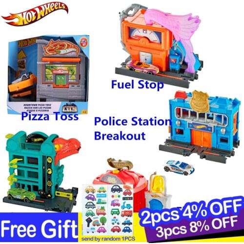 Original Hot Wheels Heavy Transport Vehicles 6 Layer Small Car Toy Scalable Storage Transporter Truck Boy Educational Toy