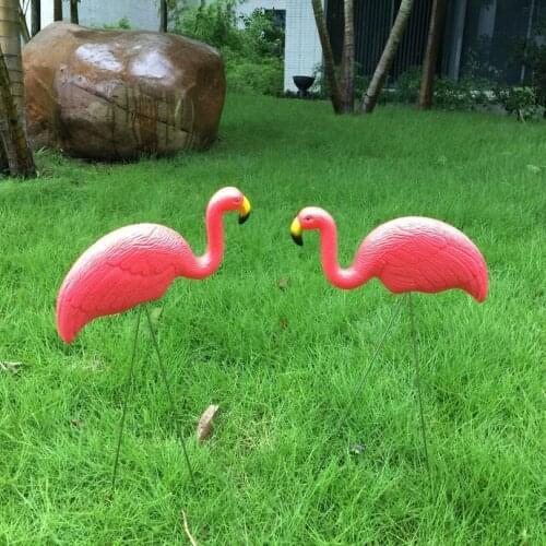 Plastic Simulation Flamingo Decoration Outdoor Garden Ornaments Resin Flamingo Figurines Garden Festival Wedding Gardening Decor