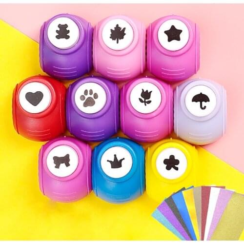 Prajna 1cm Hole Puncher Mini Scrapbooking Machine For Kids Paper Cutter Punchers Art Crafts Flower Butterfly Punch Set Embossing