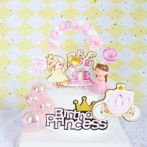 Party Decoration Princess & Castle Baking Insert Card Birthday Cake Decoration Wishing Star Plugin Plugin