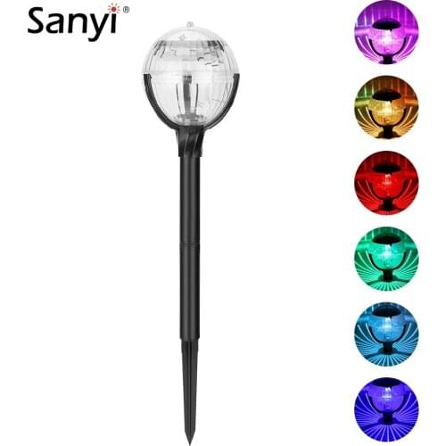 RGB LED Solar Lawn Lamp Light Sensor Solar Stick Lights Outdoor IP44 Garden Path Lawn Light Energy Saving Solar Bollard Light