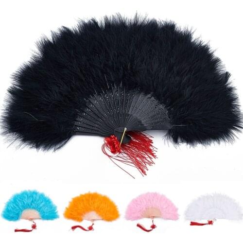 Feather Folding Fan Sweet Fairy Girl Court Dance Hand Fan Craft Party Decoration
