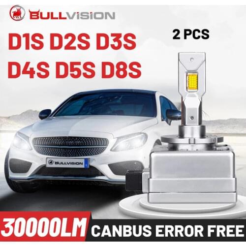 Bullvision D1S LED Headlight 20000LM HID D2S D3S D4S D5S D8S D1R D2R D3R D4R Canbus Error Free CSP Chip PTF High Bright 1:1 Size
