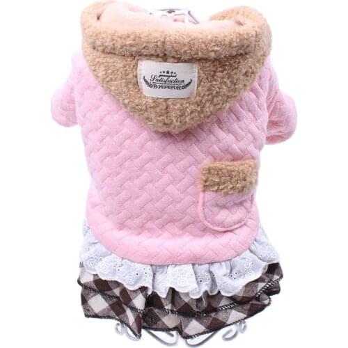 New Dog Pet warm Coat Jacket Cat Puppy Dress Hoodie Winter Warm Clothes Apparel 6 sizes 2 colours