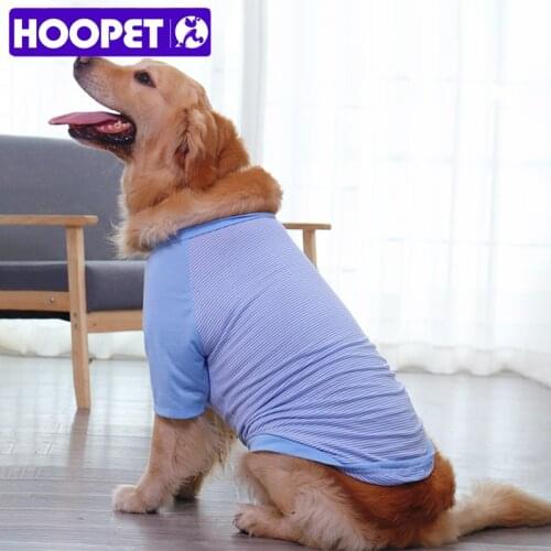 HOOPET Blue Stripes Clothing For Pet Oversized Dog Clothes Thin Summer Pet Clothing Sun Protection Clothes For Golden Dog