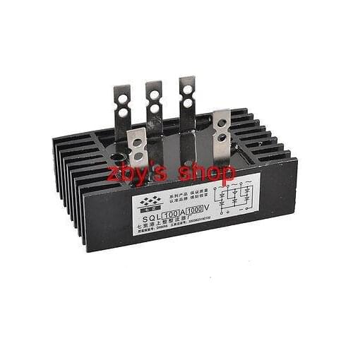 SQL-100A Amp 1000V 1200V Heatsink Shape 3 Phase Diode Metal Case Bridge Rectifier