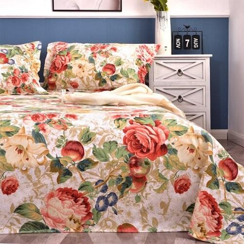 Thickened natural cotton old coarse cloth moisture-absorbing breathable soft comfortable colorful bed linen quilt cover pillowca