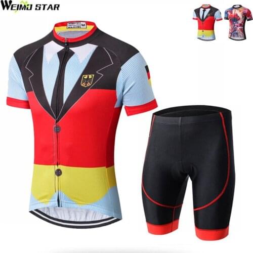 Weimostar Cycling Jersey Mens Summer Short Sleeve Bib Set Cycling Clothing Ropa Ciclismo MTB Bike Jersey Cycling Wear Maillot