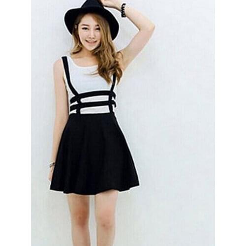 Women Mini Skirts Girl Skirt Skater Suspender Skirts Bandage Short Strap A-Line Skirts 2020