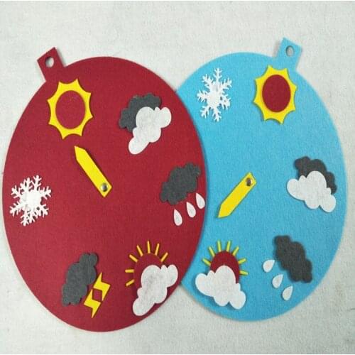 ZYOKRA 24x24cm Fretty Red & Blue Weather Forecast Felt Children handmade Nonwoven Decoration DIY Felt Package