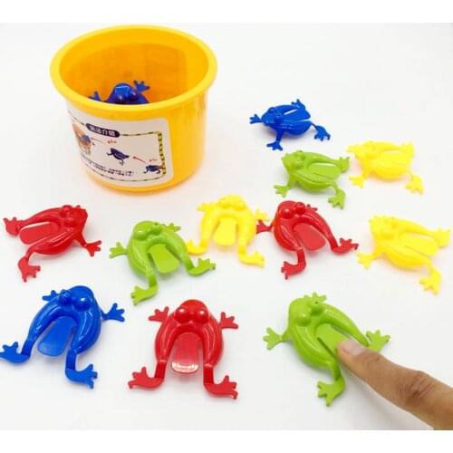 12pcs Jumping Frogs Assorted Hopper Game Baby Toy Action Toy Figures ABS Kids Plastic Frog Family Game Novelty Toy For Girl Boy