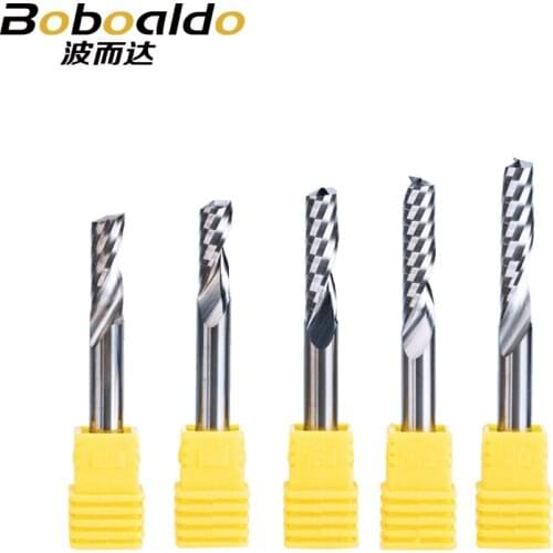 2PC/set 6mm one Flute Spiral Cutter router bit CNC end mill For MDF carbide milling cutter tugster steel router bits for wood