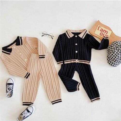 2021 autumn girls casual sweater pants suit 2pcs Sweater children knitted suit winter girls clothing set baby girls clothes