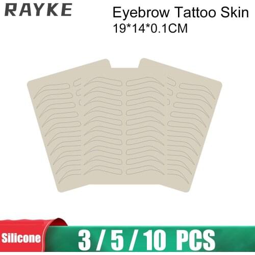 3/5/10 PCS Silicone Eyebrow Tattoo Skin For For Beginner Artists Practice Microblading Eyebrow Fake Tattoo Skin Practice Pads