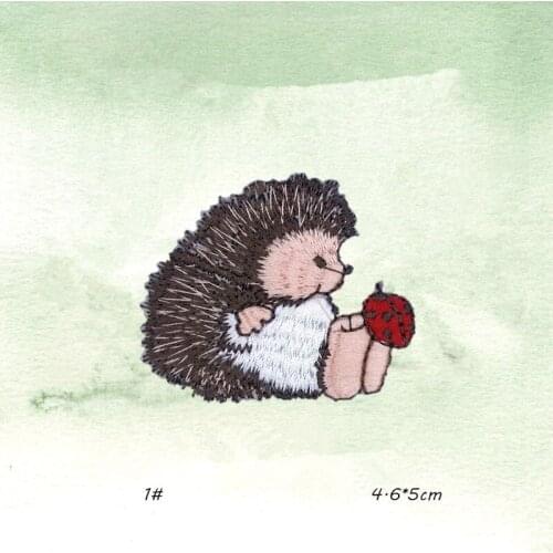 50pcs/Lot Cartoon Hedgehog Embroidery Patches Letters Clothing Decoration Accessories Diy Iron Heat Transfer Applique