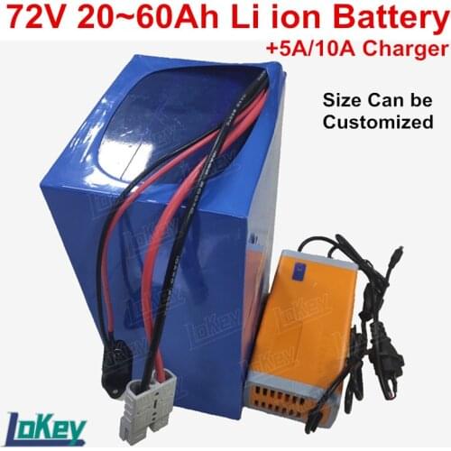 72V 20Ah 30Ah 40Ah 50Ah Ebike li-ion battery Pack with BMS for 72V1000W 2000W to 5000W ebike motorcycle motor batterys