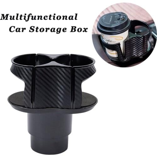 Car Cup Holder Drinking Bottle Holder Multifunctional Car Storage Box Color Carbon fiber pattern Stowing Tidying