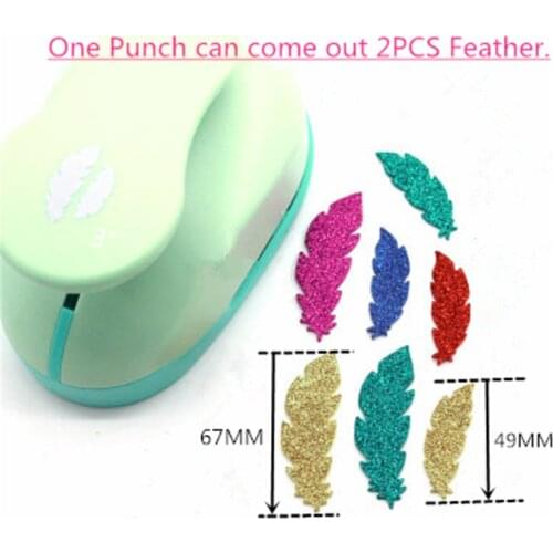 Free ship 3 inch plumage paper punch 2 pieces of feather for eva hole punch for DIY Album craft punch scrapbook paper cutter