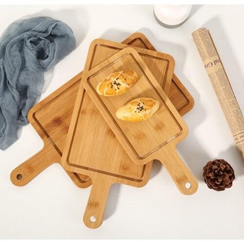 Wooden Bamboo Serving Tray Tea Cup Saucer Trays Fruit Plate Storage Pallet Plate Decoration Food Rectangular Plate