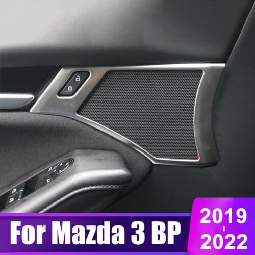 For Mazda 3 Alexa 2019 2020 Accessories Car Door Stereo Audio Sound Tweeter Frame Cover Trim Stainless Steel Interior Molding